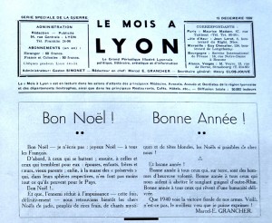 Le Mois à Lyon décembre 1939-edito 1