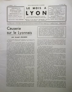 Le Mois à Lyon juin 1940 editorial