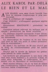 Informations Fleuve Noir n°106 décembre 1973 Alix Karol