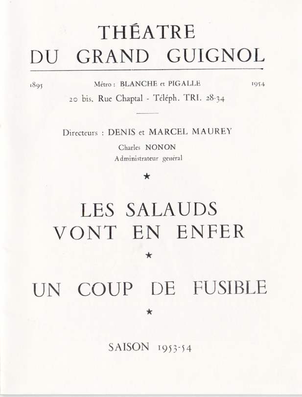 Saison 53-54 Théâtre du grand Guignol
