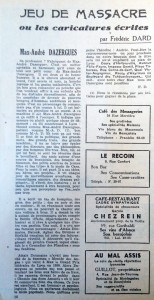 Le mois à Lyon 15 décembre 1947 texte Dard Caricatures