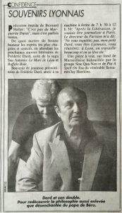 Lyon Figaro 30 août 1990 souvenirs lyonnais