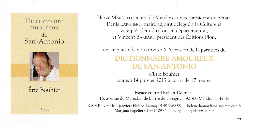 carton invitation Meudon dictionnaire amoureux