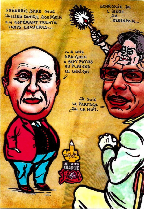 CPM JIHEL Bourgoin Isère satirique caricature CHRIQUI Frédéric DARD
