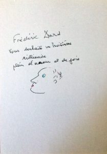 Dessin et texte Frédéric Dard vernissage 1