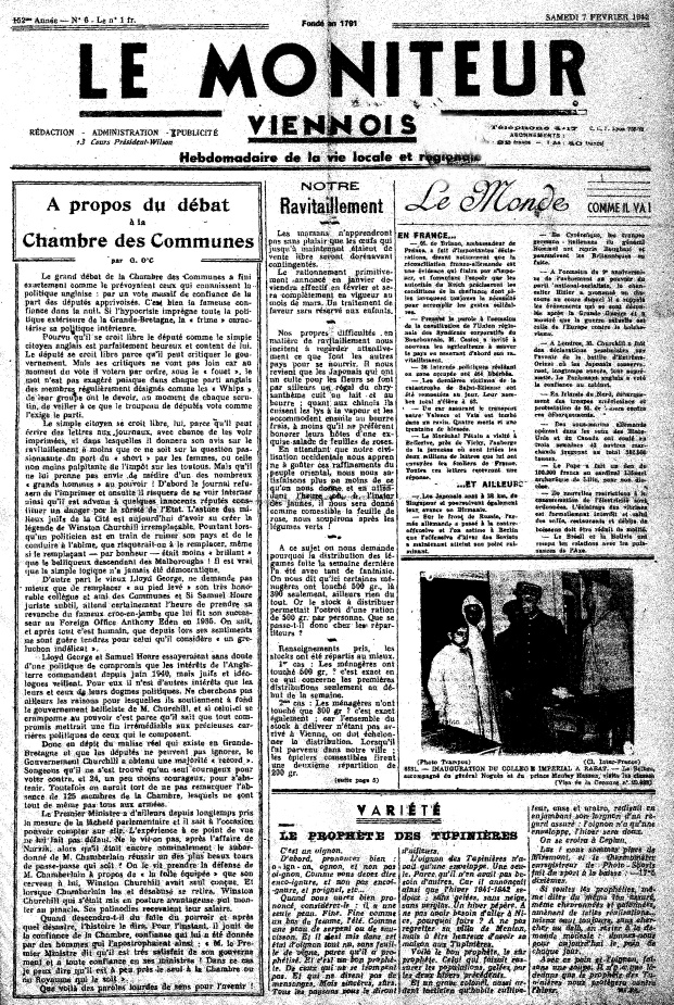 Le Moniteur Viennois 7 février 1942