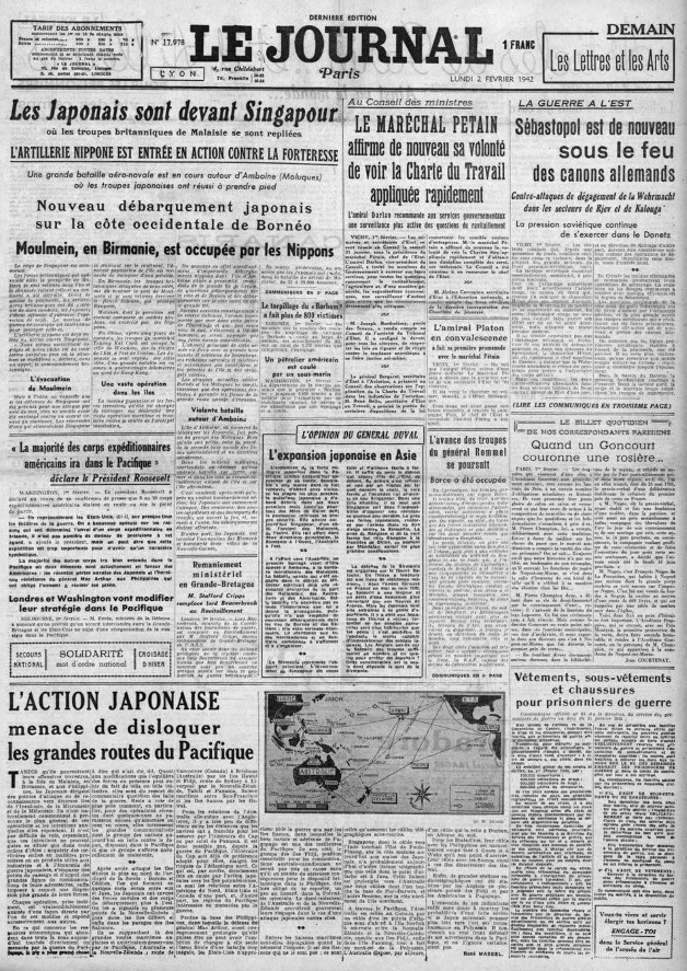 Le Journal 2 fevrier 1942